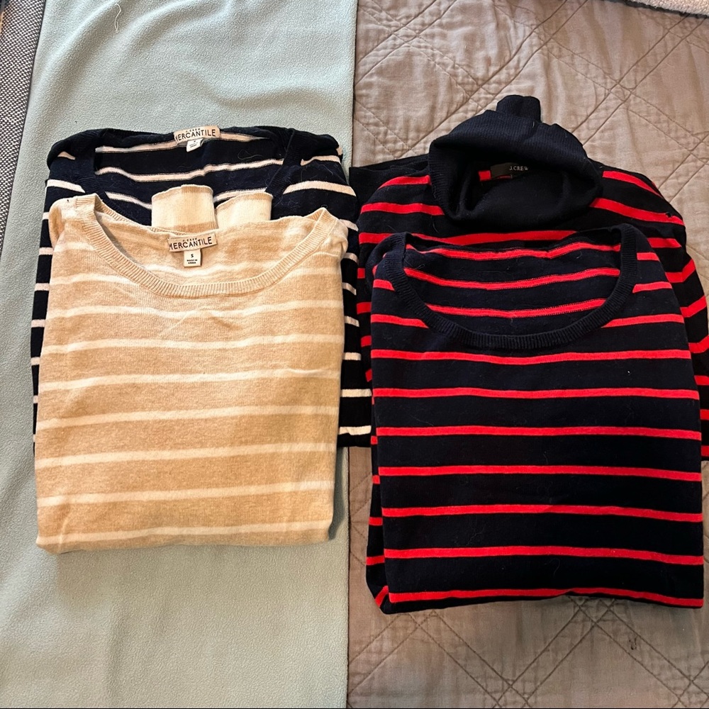 J. Crew Striped Cashmere Sweater Bundle